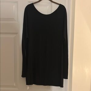 Vince Black Relaxed Long Sleeve Tunic Top